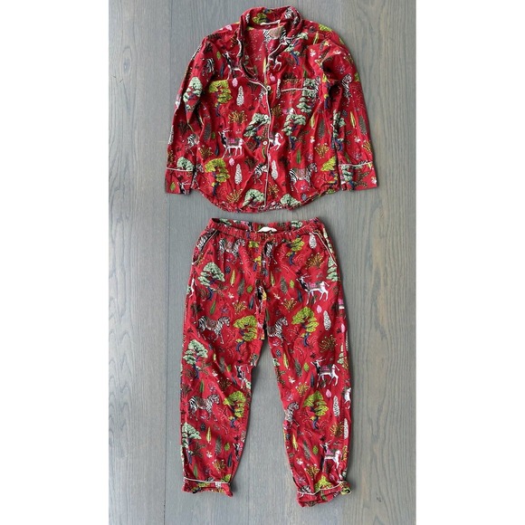 Printfresh Pajamas‎ Zebras & Tree Red women's XS - Picture 3 of 10